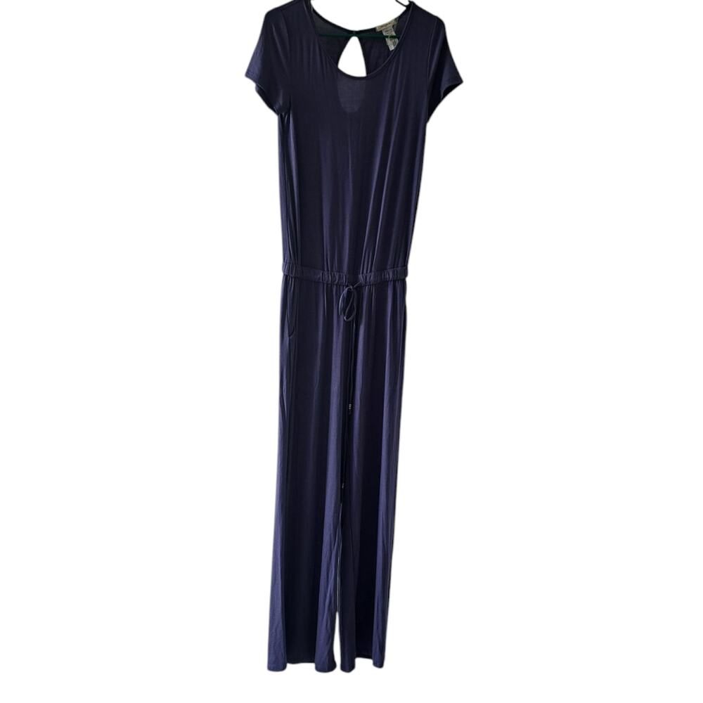 12PM by Mon Ami Periwinkle Blue Wide Leg Jumpsuit Small NWOT Soft Stretch Lounge - Picture 3 of 14